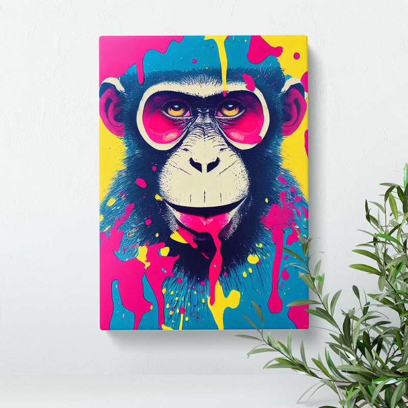 Painted Monkey No.3 Abstract - Wrapped Canvas Print, 50cm H x 35cm W x 3cm D