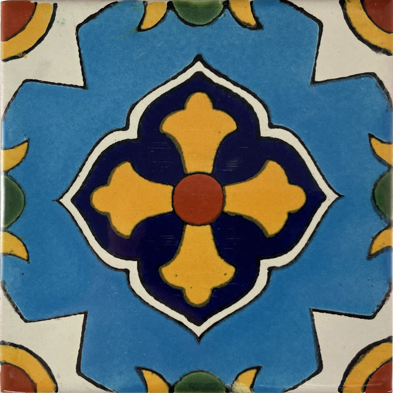 Carreaux mexicains 4,2 "x 4,2" 9 pièces TalaMex Tabasco Talavera