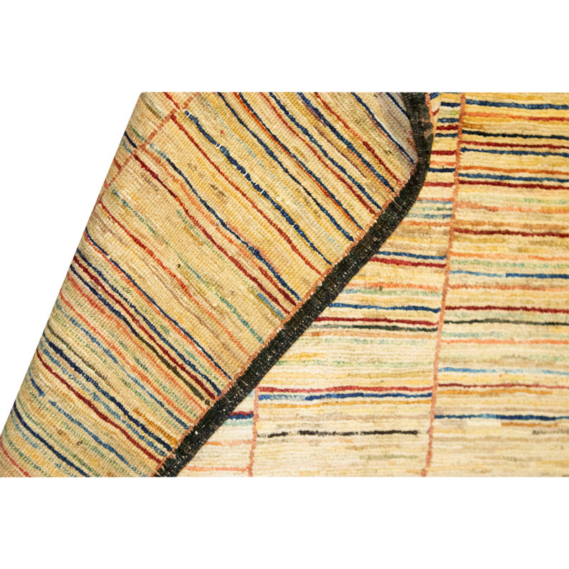 Hand Knotted Wool Area Rug in Multi