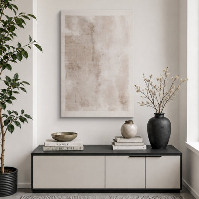 Neutral Minimalist Abstract Beige Wall Artwork, Modern Soft Tone Canvas Pictures, Framed Canvas Giclee Print Wall Art