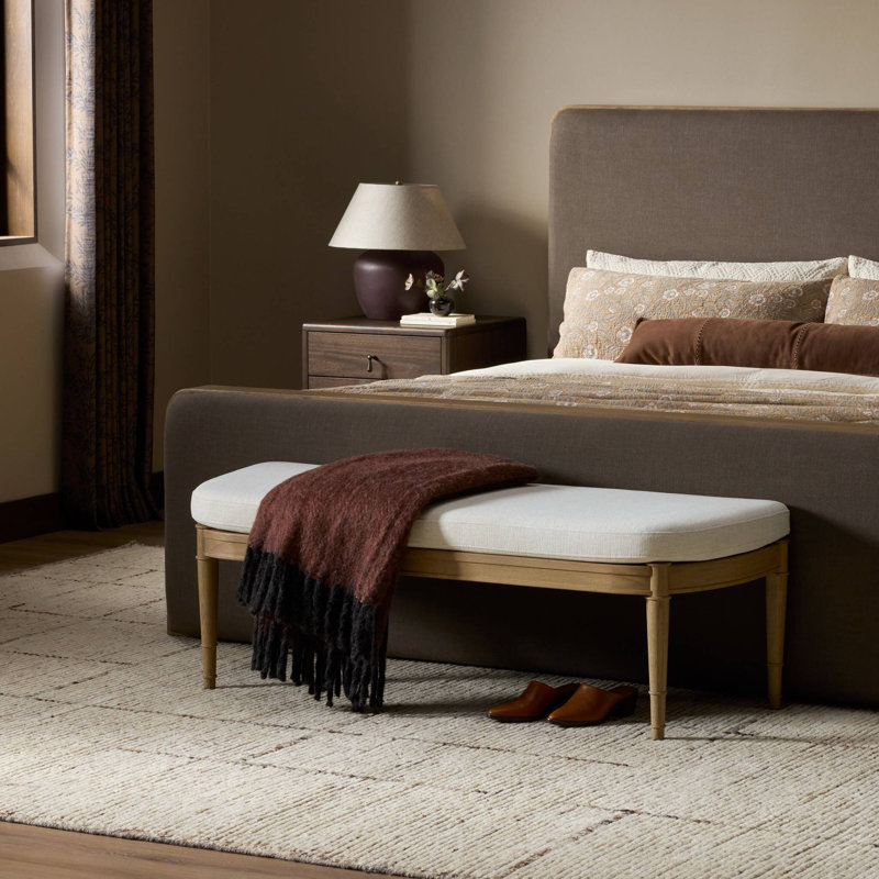 Moya Solid Wood Bench, Crypton Nomad Snow