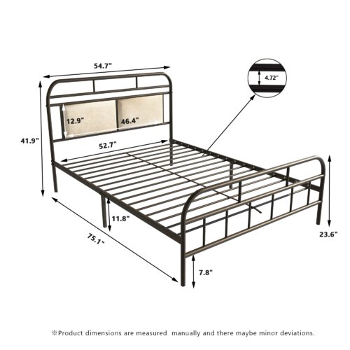 Red Barrel Studio® Upholstered Metal Slat Bed & Reviews | Wayfair