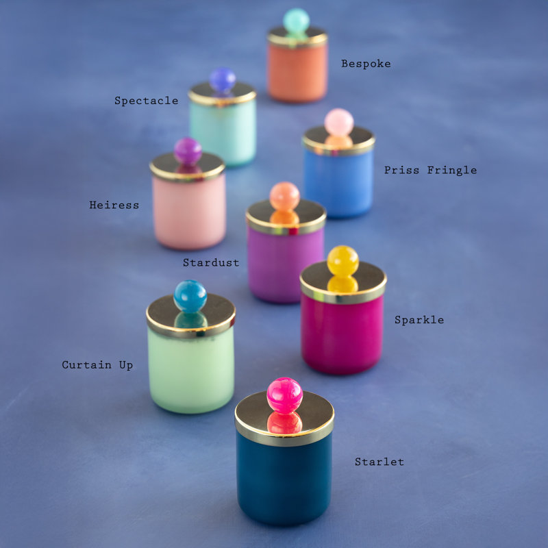 Bougie, bougie parfumée, Bleu / or / mauve