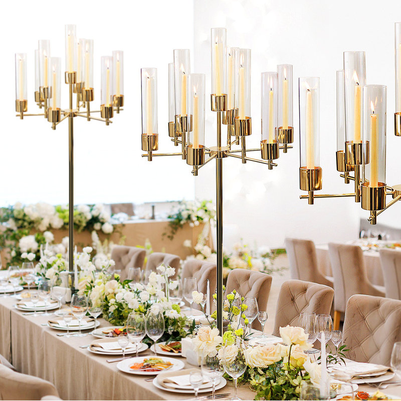 10-Arms Grand Floor Candelabra, Silver