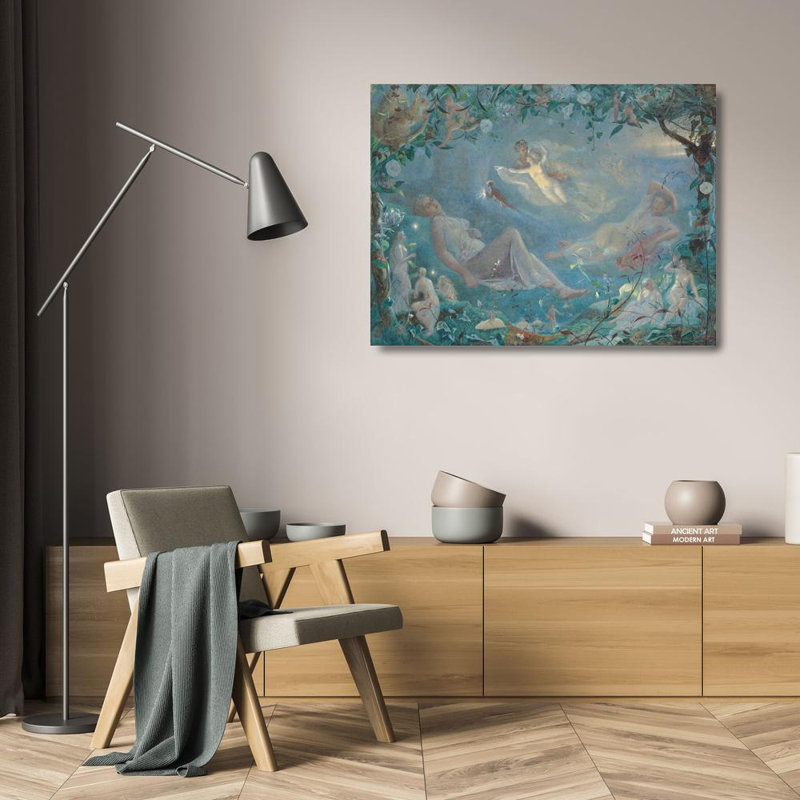 «Titania Asleep; a Scene from« A Midsummer Night's Dream », Act Ii, Scene Ii» par John Simmons - Art mural sur toile tendue