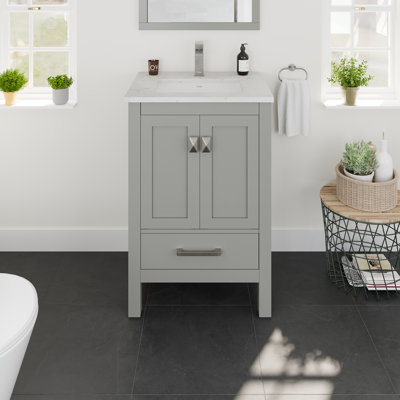 Eviva London 24"W x 18"D Bathroom Vanity with Undermount Porcelain Sink