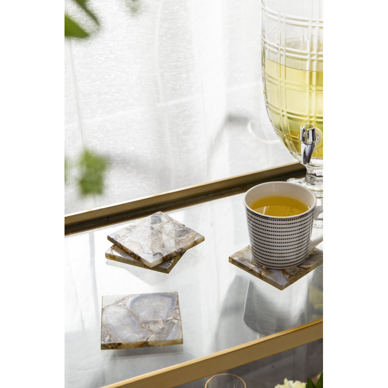 Marble Square 4 Piece Coaster Set