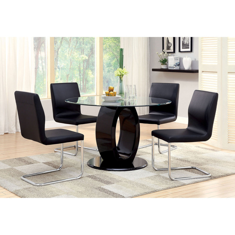 Chaise d'appoint rembourrée en métal, Noir