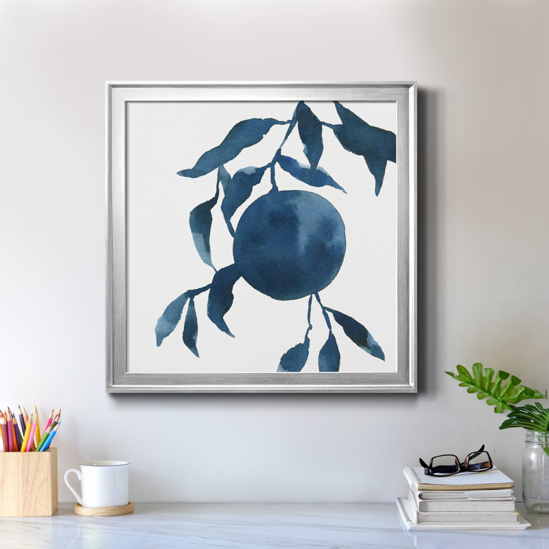 Indigo Oranges IV - reproduction encadrée de qualité supérieure - prête à être accrochée, H 34,5 po x l 34,5 po x P 1,5 po