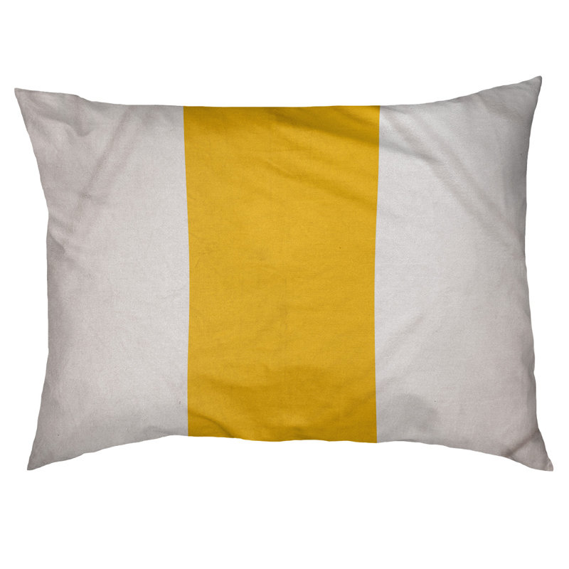 Coussin Cleveland, Moyen (l 40 po x P 30 po x H 6,5 po), Blanc / Doré