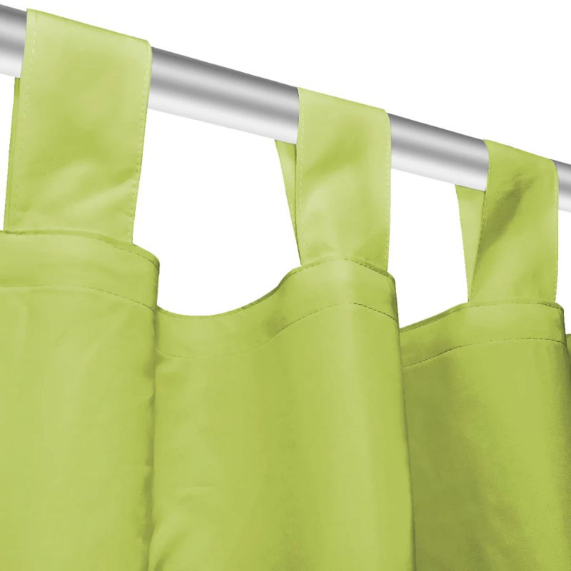 Bachar Semi Sheer Curtain Pair, Green, 140cm Width x 245cm Drop