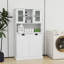 Grande armoire de salle de bain à deux compartiments avec panier à linge inclinable et 2 tablettes réglables - blanc-1325330833