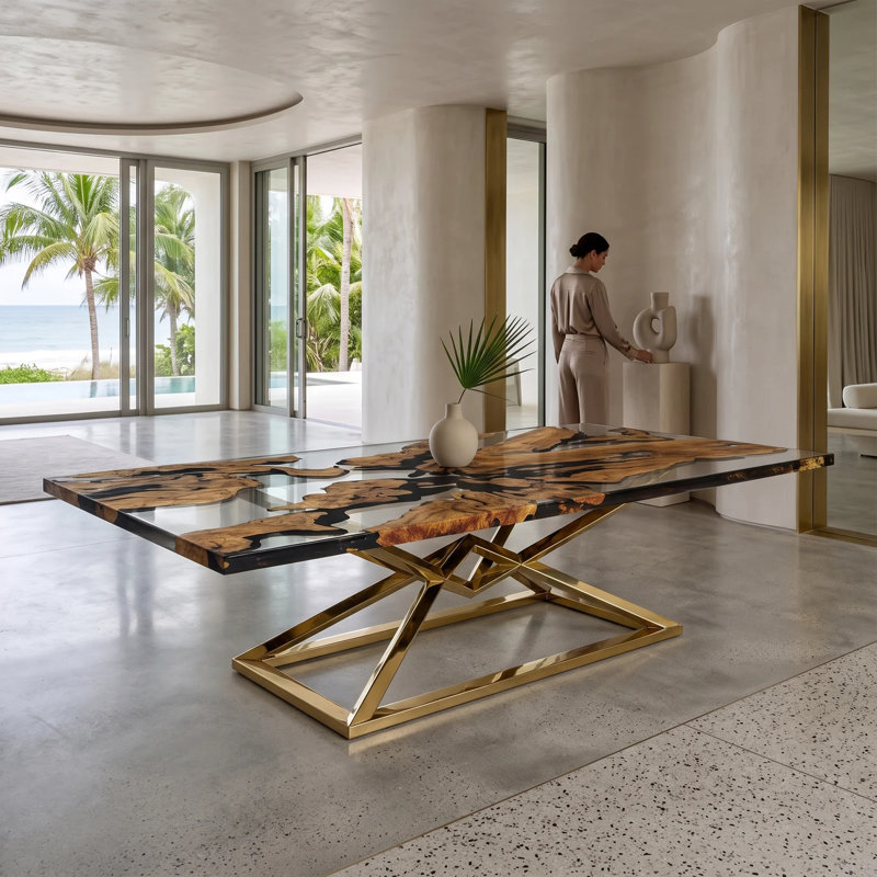 Table de salle à manger Abruzzo Olive, L 48 po x L 96 po