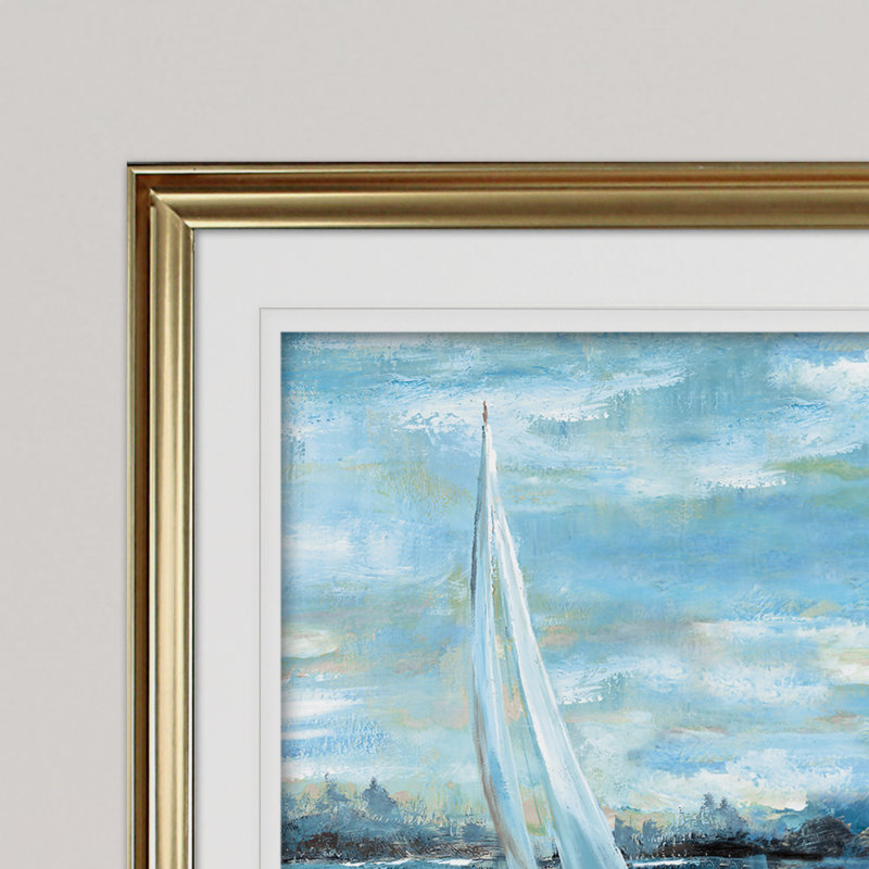 " Evening On The Bay ", Gold, 28" H x 38" W x 1.5" D