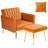 Siemon Velvet Accent Chair with Ottoman-956656806