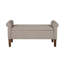 Banc de rangement avec grand plateau de rangement rabattable, roulé, tissu à 100%, structure en bois massif, pieds à finition noyer moyen, l 46 po x P 17,5 po H 22 po, mécanisme de coffre rembourré en mousse d'une capacité de 400 lb, H 22 po