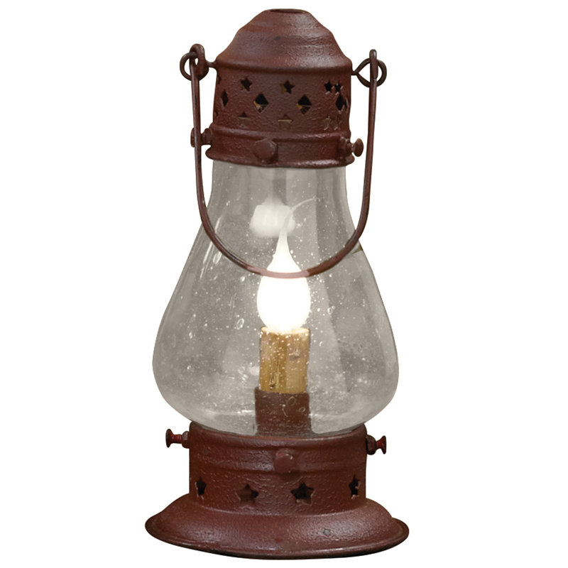 Lampe de table en métal Jaali, Rouge