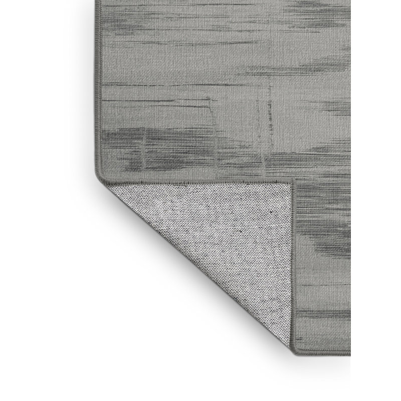 Machine Washable Abstract Gray Area Rug, Rectangle 6' x 9'