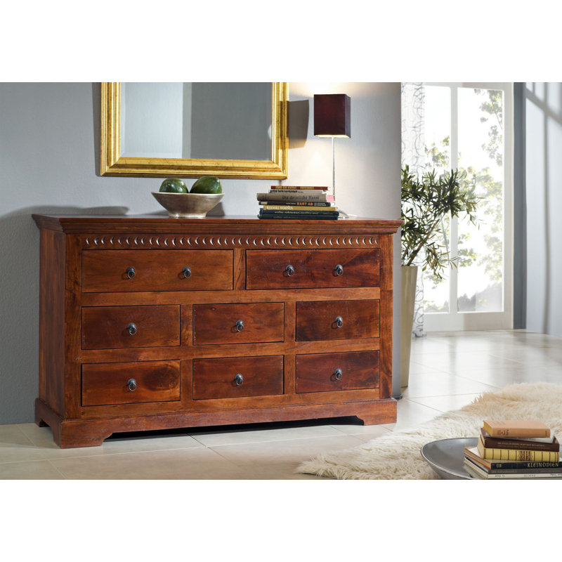 Oxford Solid Wood 145 cm W Chest of 8 Drawers
