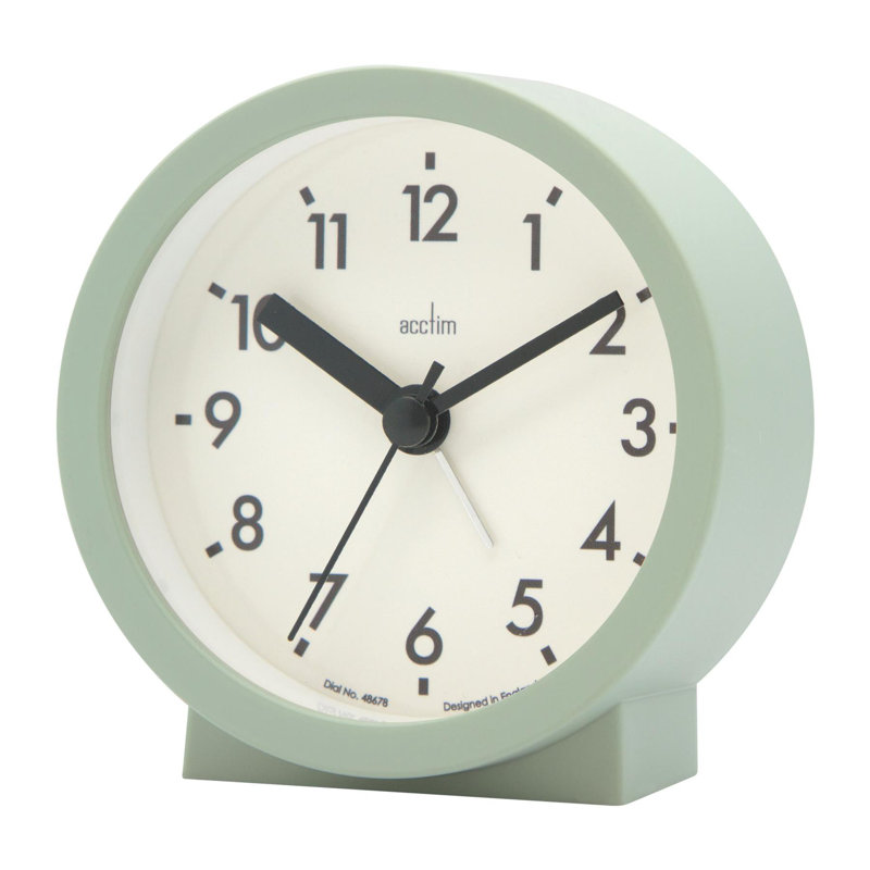 Acctim Gaby Small Analogue Contemporary Beside Alarm Clock, Cool Mint