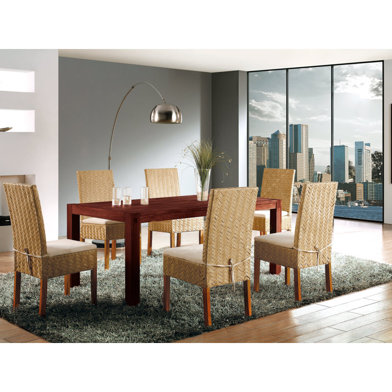 Fairchild Oak Solid Wood Top Dining Table, Dark brown, 180cm W x 90cm D