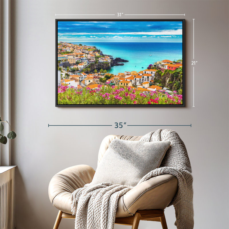 "Art mural pittoresque de Madère Europe", H 31 po x l 21 po