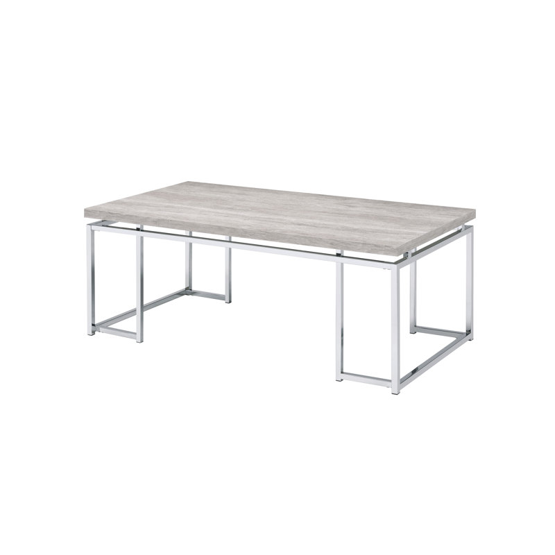 Natural Oak & Chrome Finish Coffee Table
