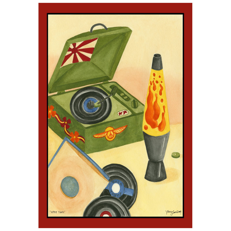 Hippie Tunes (H) - Wrapped Canvas Print, 91cm H x 61cm W