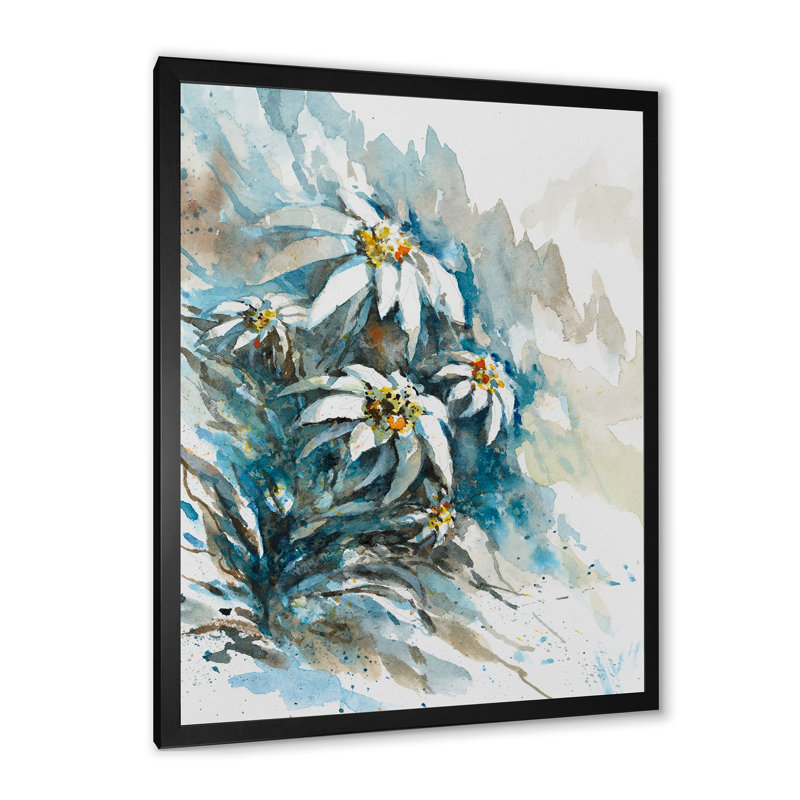 «Abstract Rare Edelweiss Flowers», reproduction de cadre photo sur toile, H 20 po x l 12 po x P 1 po