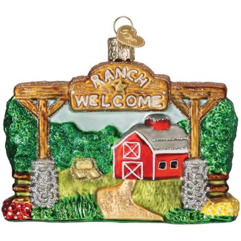 Old World Christmas Blown Glass Ornament for Christmas Tree, Our Ranch