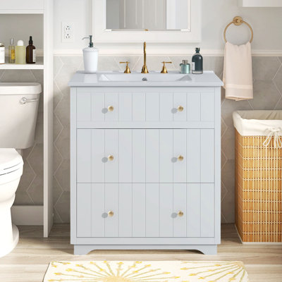 Meuble-lavabo simple avec plateau Reinbert
