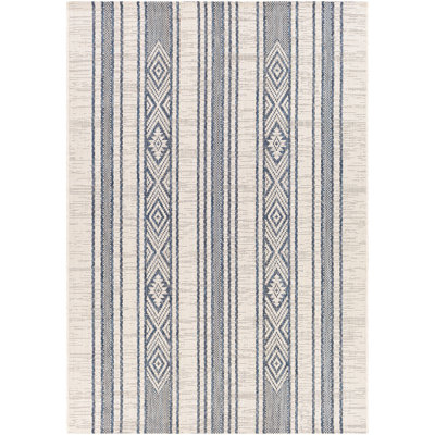 Tapis intérieur / extérieur bleu marine / blanc Morwen