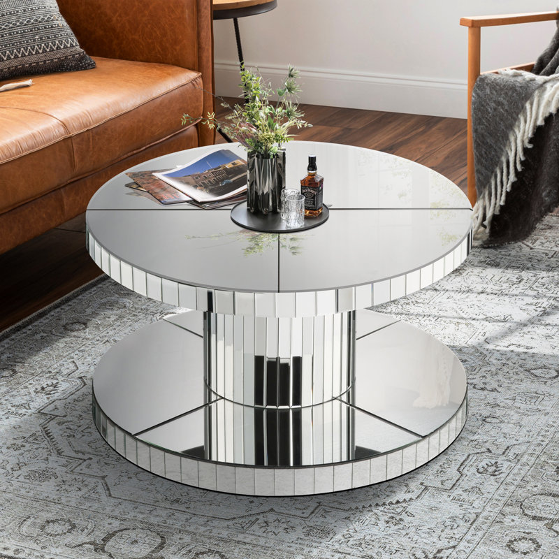 Table basse à miroir à deux niveaux