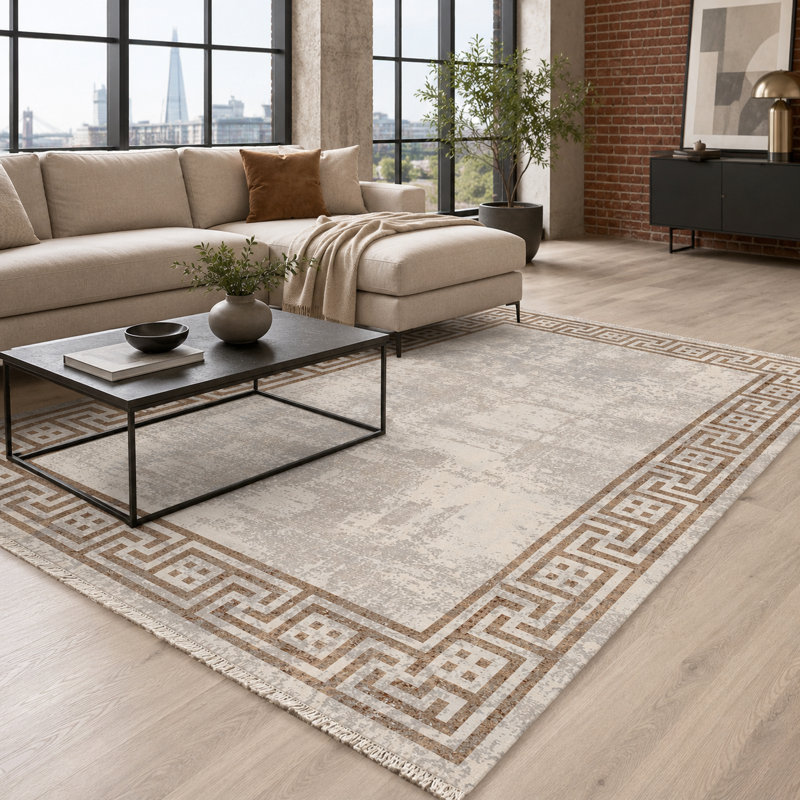 Geometric Cotton and Chenille Flatweave Area Rug, 80 x 300 cm