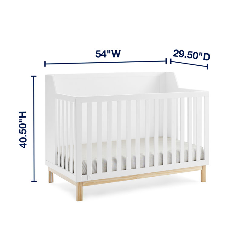 Bianca White and Natural Pine 6-in-1 Convertible Crib