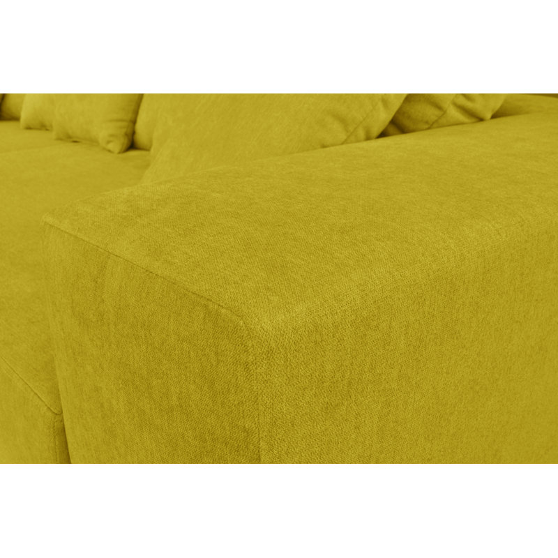 Karla 3 Seater Sofa & Chaise, Left, Yellow/Green