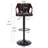 Ferriera Set of 2 Adjustable Height Swivel Counter Stools, Upholstered Faux Leather Bar Chairs with Metal Base, Footrest, Mid-Century for Kitchen Island, Home Bar, Pub, Cafe, or Office, Black-237174525