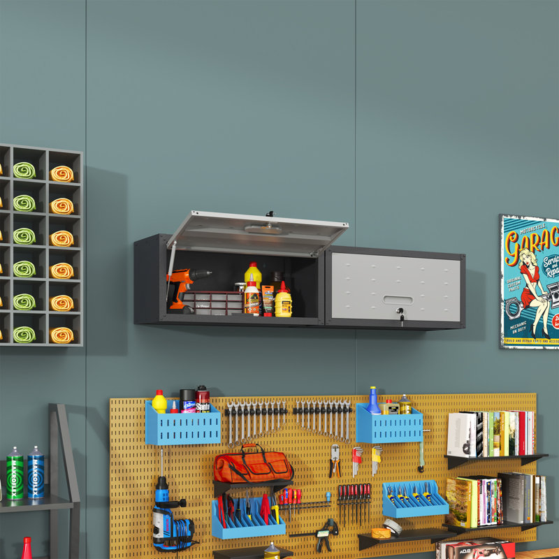 Heavy Duty Metal Wall Mounted Tool Storage Cabinet Steel Metal Garage Storage Cabinet For Garage Workshop Assembly Required
