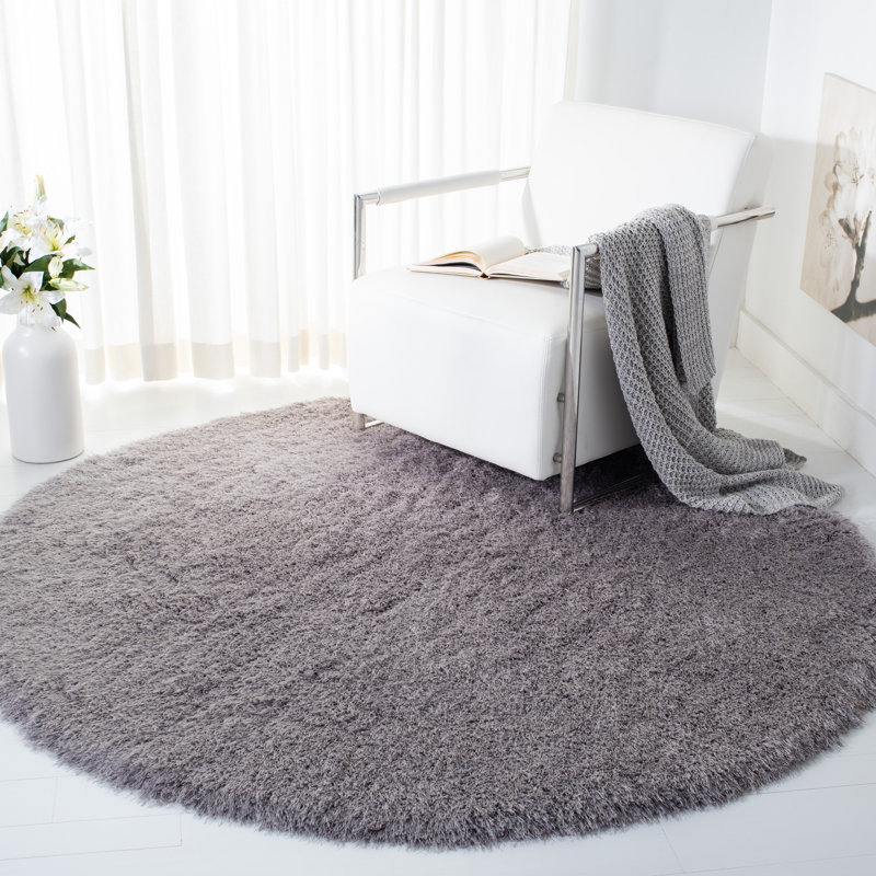 Molokai Shag Hand Tufted Performance Solid Color Rug, Round 8'