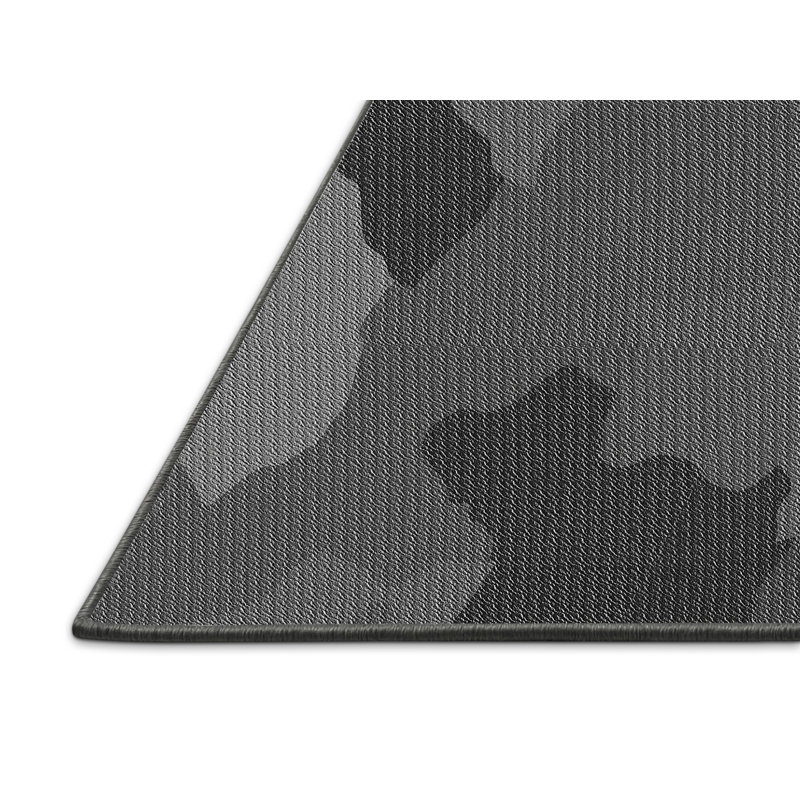 Tapis gris en laine de camouflage altoona, Rectangle 2 pi x 3 pi