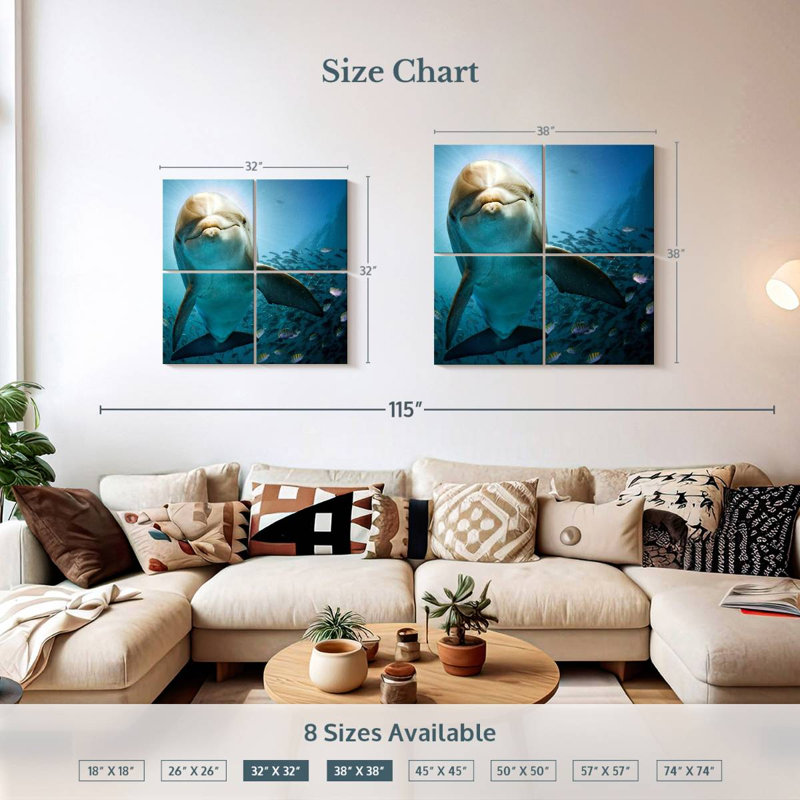 Brampt Curious Dolphin, 32'' H x 32'' W