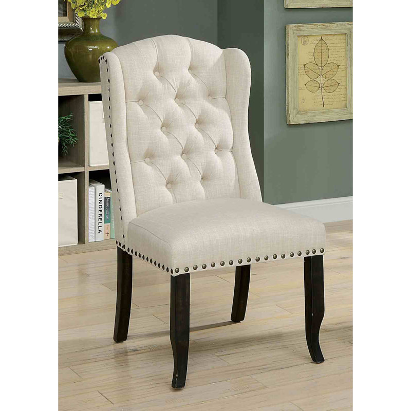 Chaise d'appoint de style rustique 2 pièces, Beige