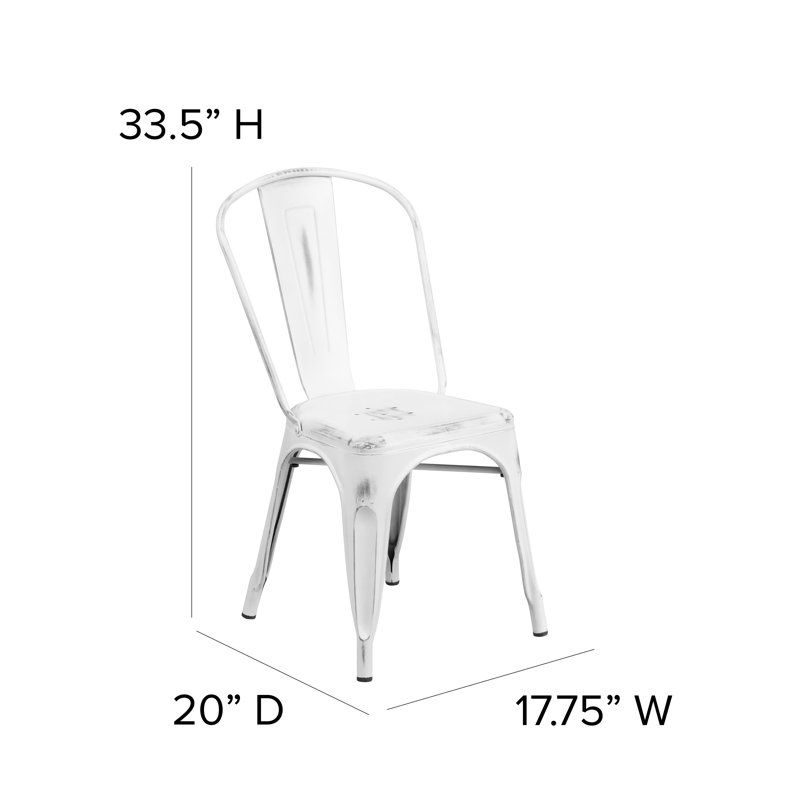 Chaise empilable Dickens, Blanc vieilli