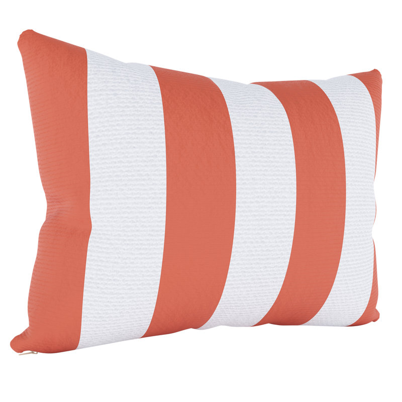 Coussin intérieur / extérieur Amala Sunbrella®, Refuge corail rayé Sunbrella®