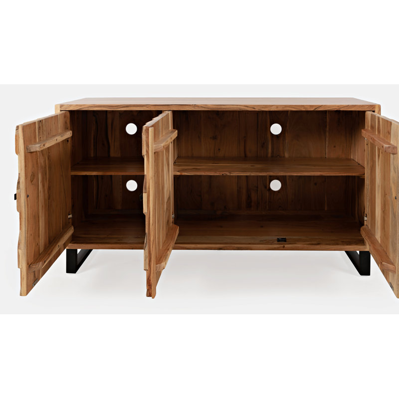 Buffet en bois d'acacia massif de 63 po de largeur Calob, Naturel