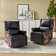 Prayag Transitional Upholstered Swivel Rocking Recliner (Set of 2)