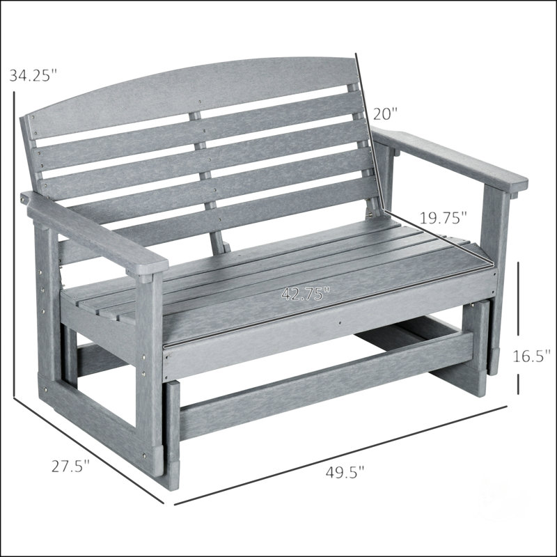 Causeuse de balançoire double pour 2 personnes avec banc oscillant et patio