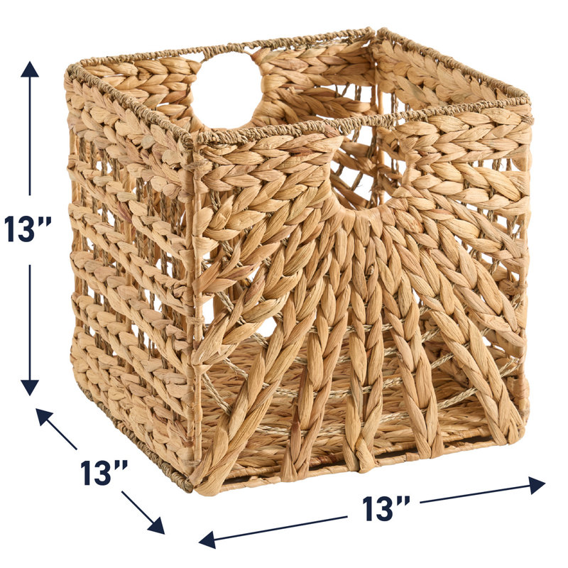13 x 13 Inches Water Hyacinth Seagrass Storage Basket - Set of 6, 6 Pack