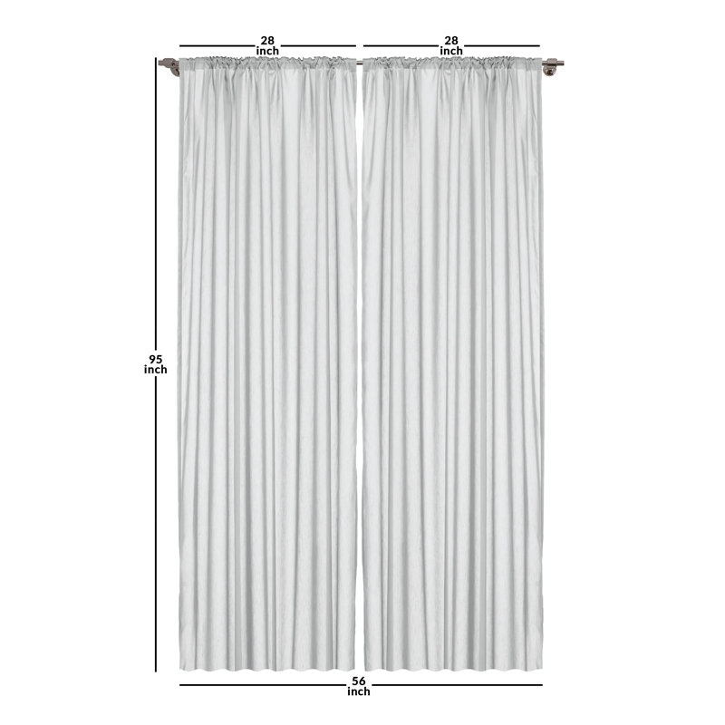 Semi-Sheer Rod Pocket Sliding Panel, 28" x 95"