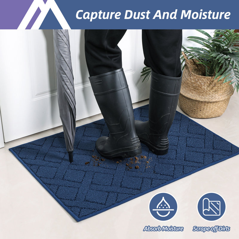 Non-Slip Indoor Doormat, 61cm W x 91.4cm L, Blue